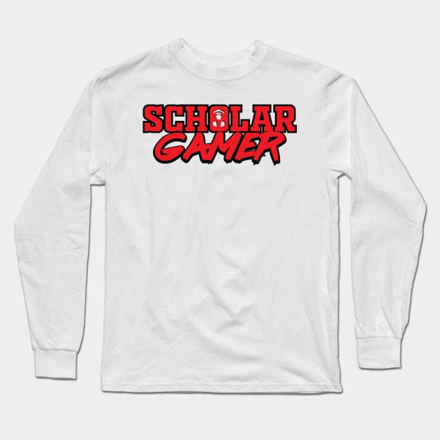 Scholar Gamer Long Sleeve T-Shirt by vphsgraphics